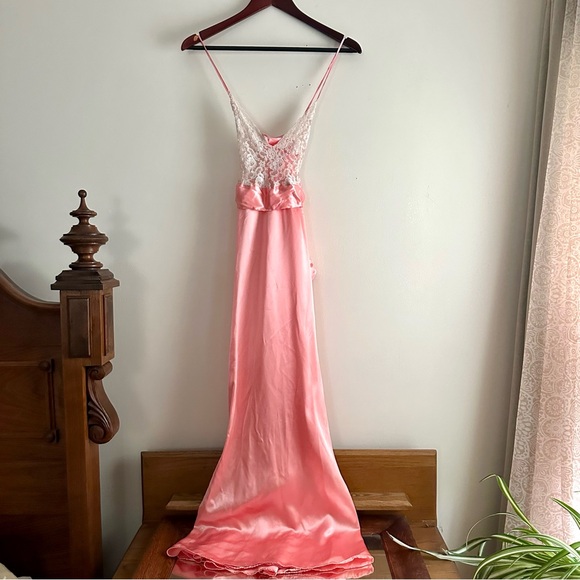 Victoria's Secret Other - Vintage‎ Gold Label Victoria's Secret Lace Satin Maxi Slip Dress